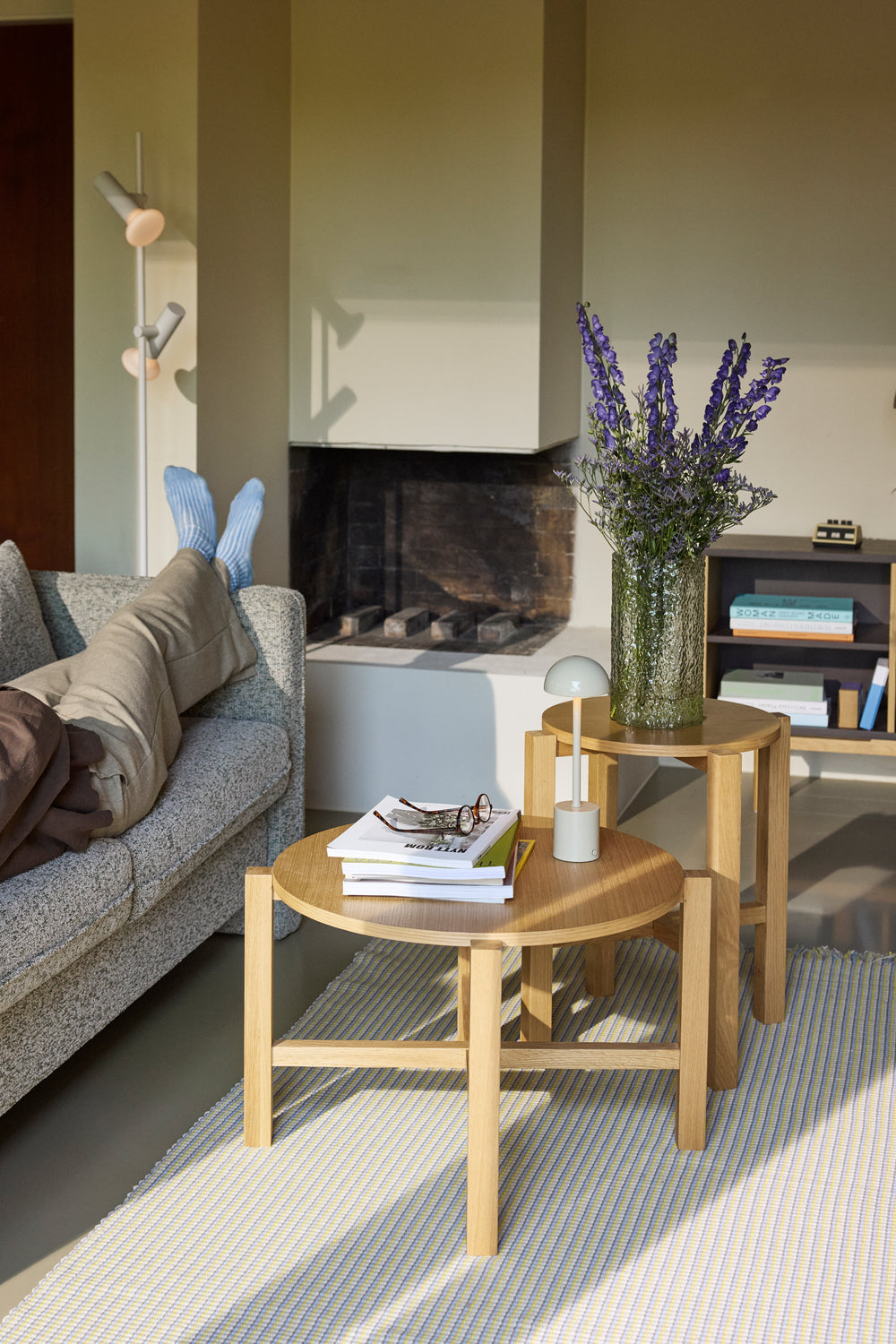 Mesa de Centro Quatro Natural (conjunto de 2) - ø68xh42cm, ø48xh55cm