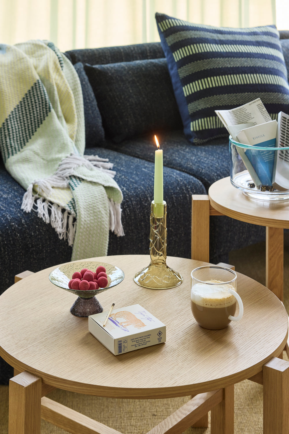 Mesa de Centro Quatro Natural (conjunto de 2) - ø68xh42cm, ø48xh55cm