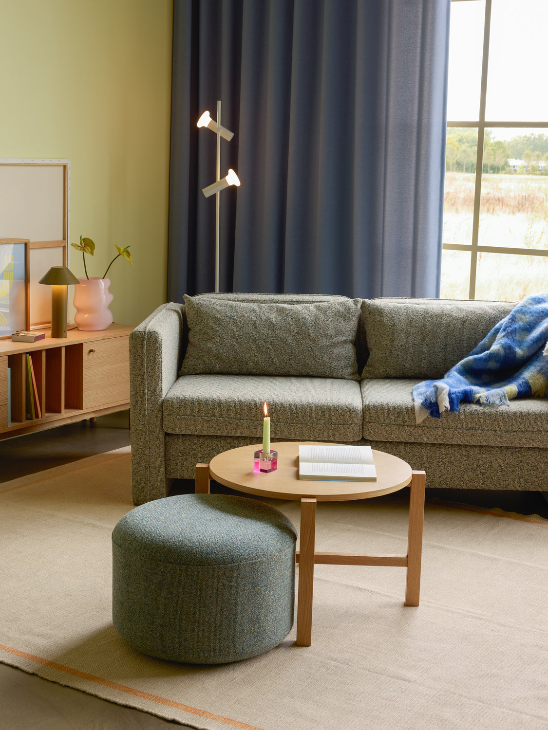 Mesa de Centro Quatro Natural (conjunto de 2) - ø68xh42cm, ø48xh55cm