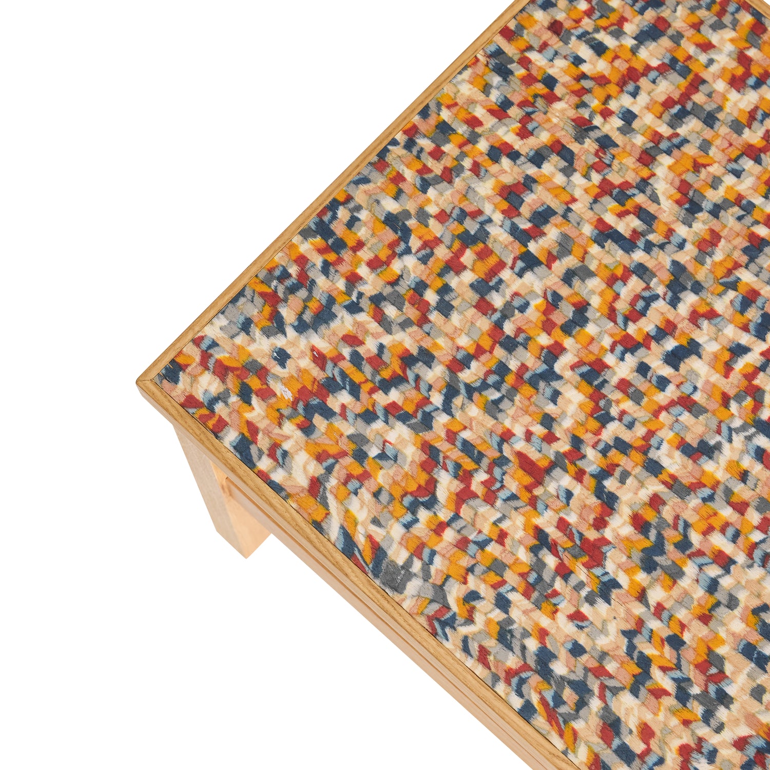 Mesa lateral confete multicolorida - 40x40xh38cm