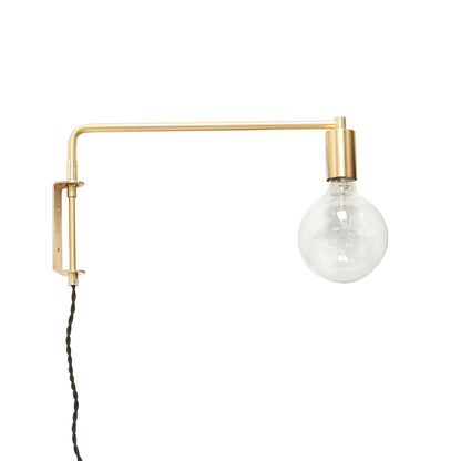Lâmpada de parede pyke cor de latão - 41x5xh24cm, e27/40w/led4