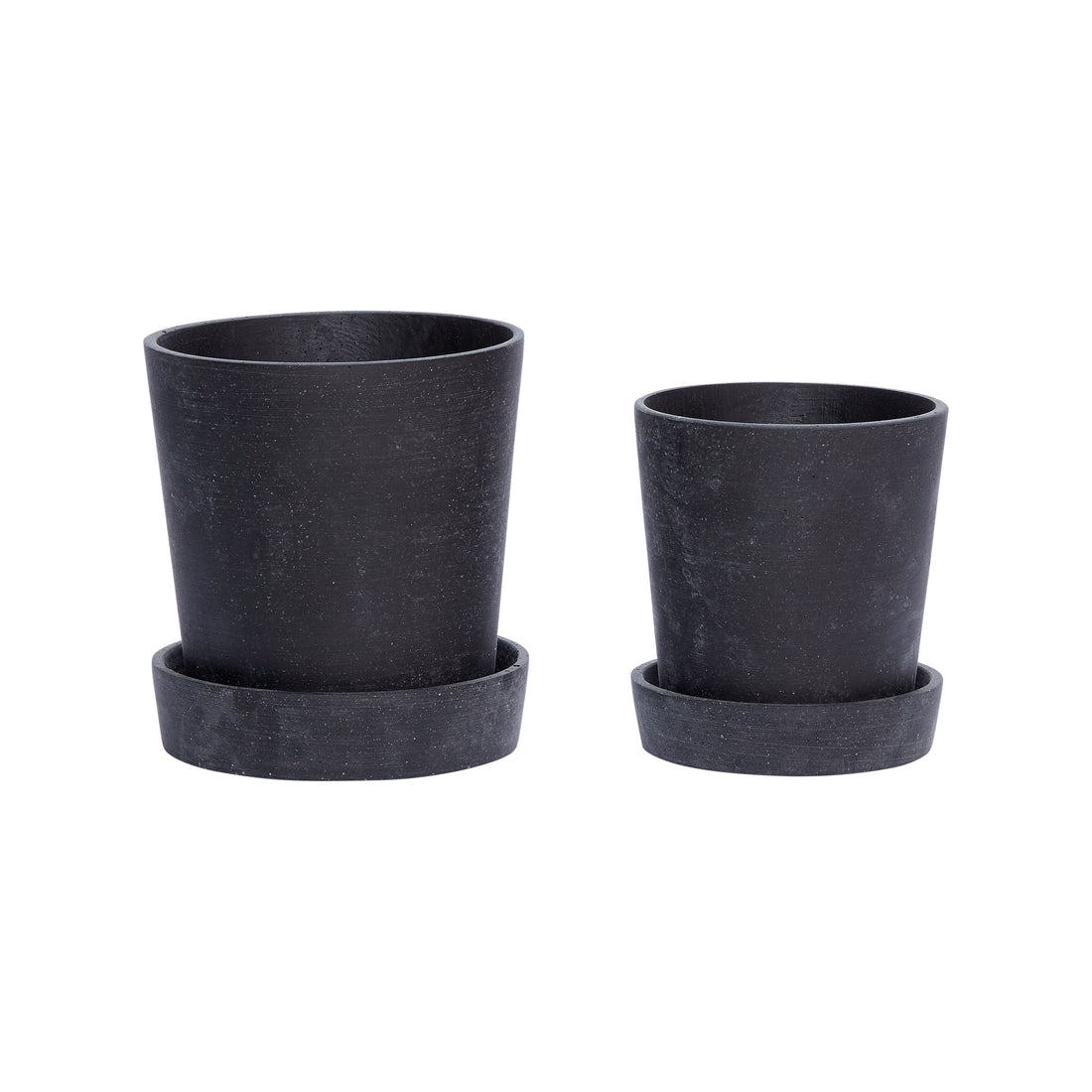 Pote de pódio pequeno preto (conjunto de 2) - Ø14xh16, Ø17xh19cm