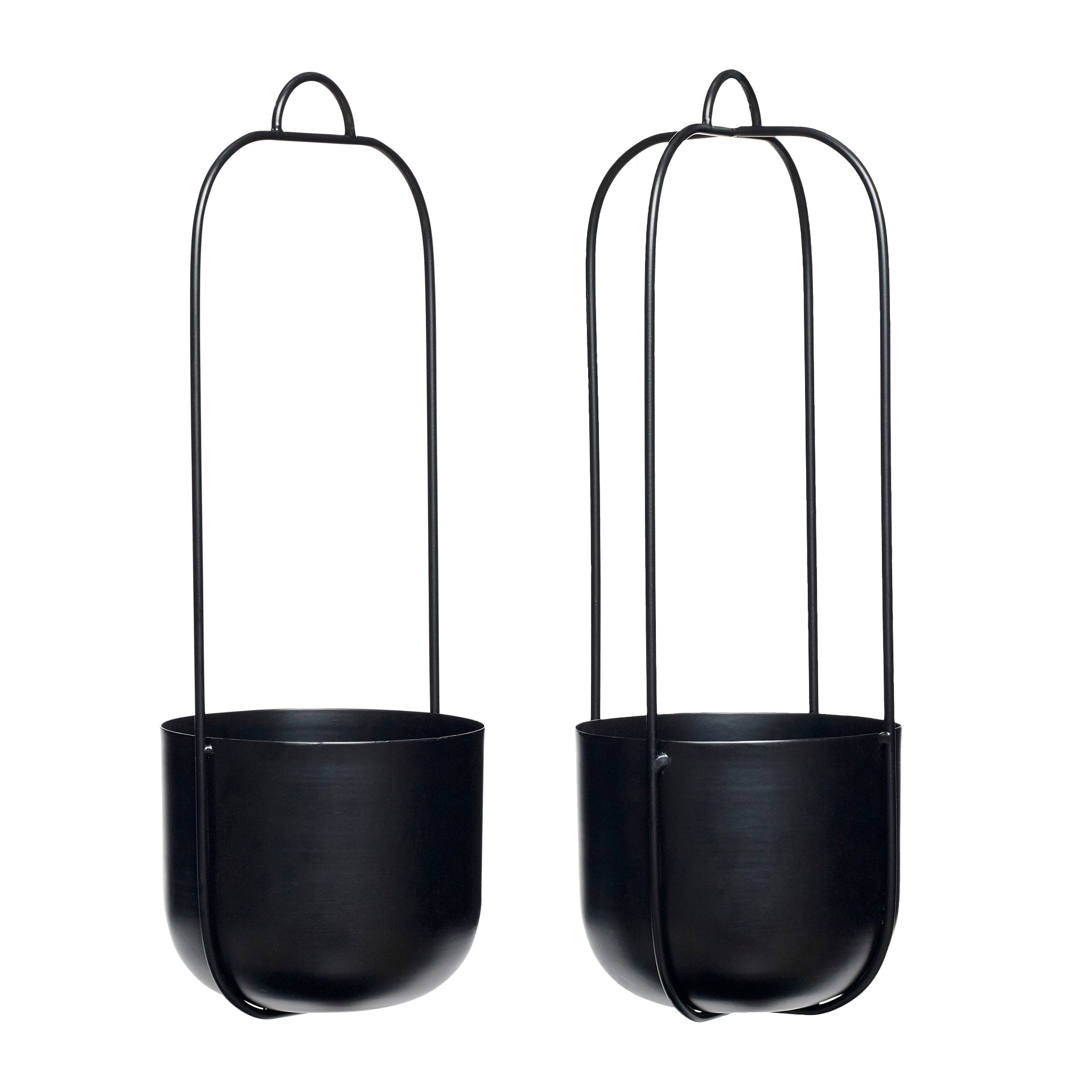 Lotus pendurado panela preta (conjunto de 2) - Ø16xh44cm