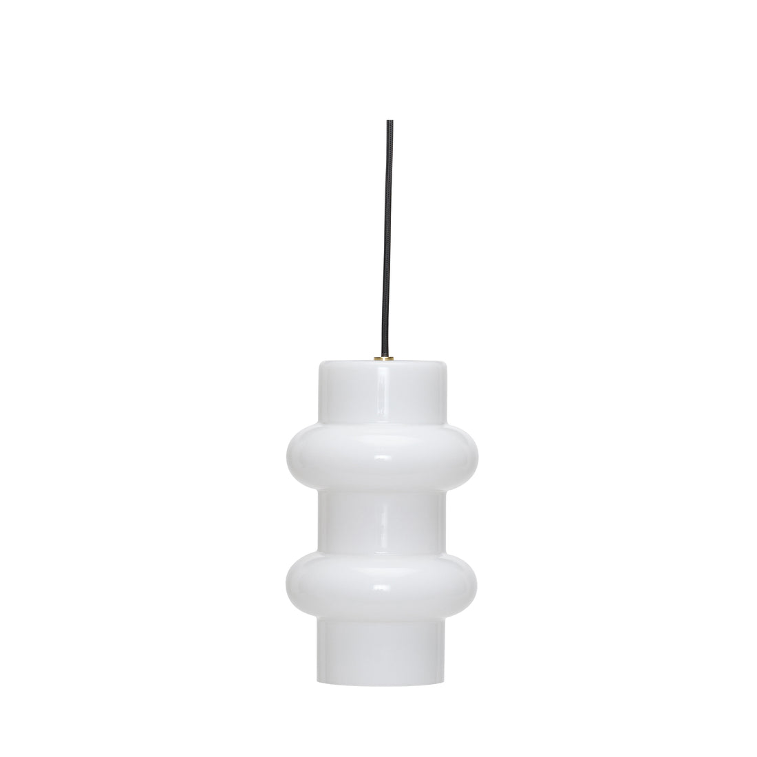 Pendente Comprimido Duplo Branco Brilhante - ø15xh25cm,