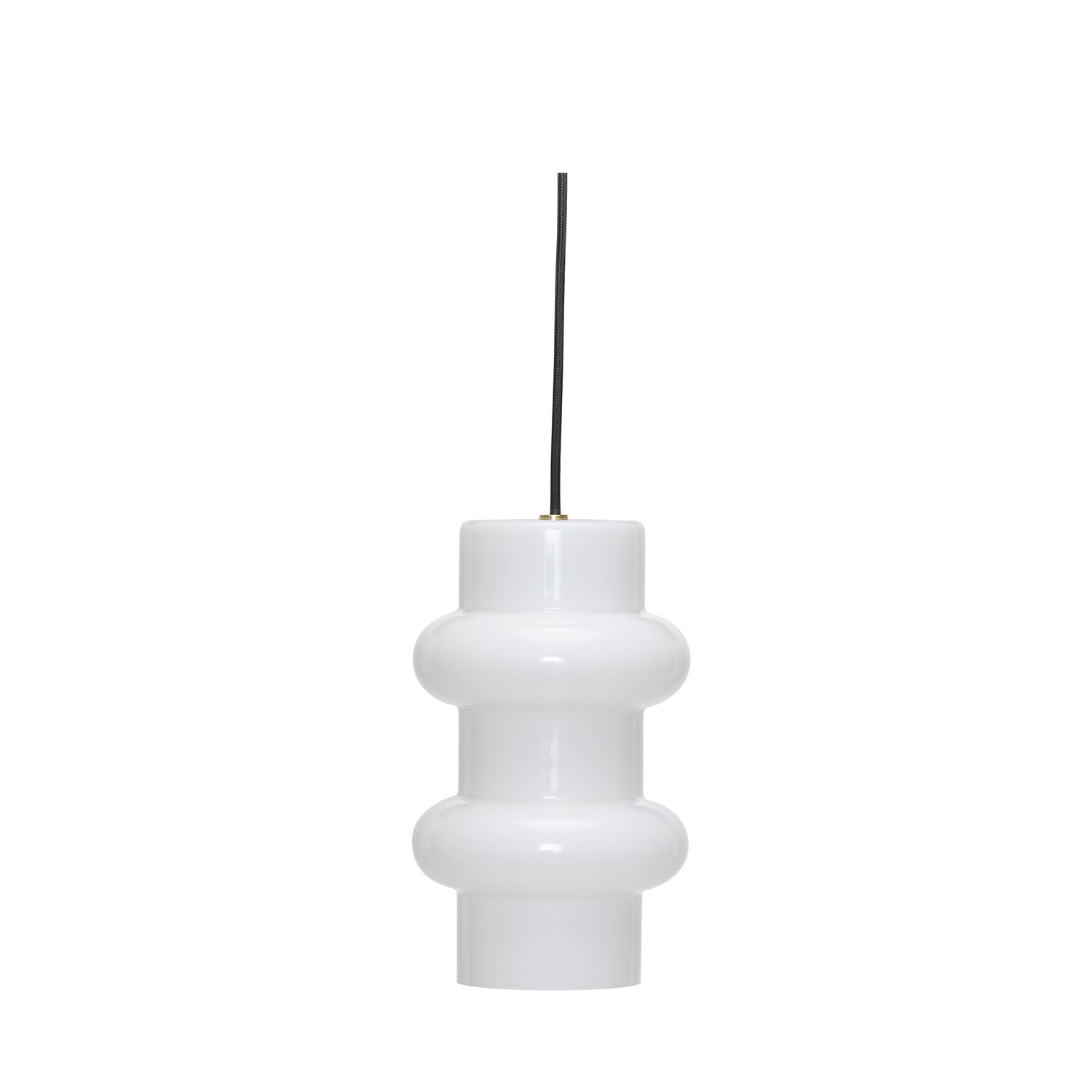 Pendente Comprimido Duplo Branco Brilhante - ø15xh25cm,