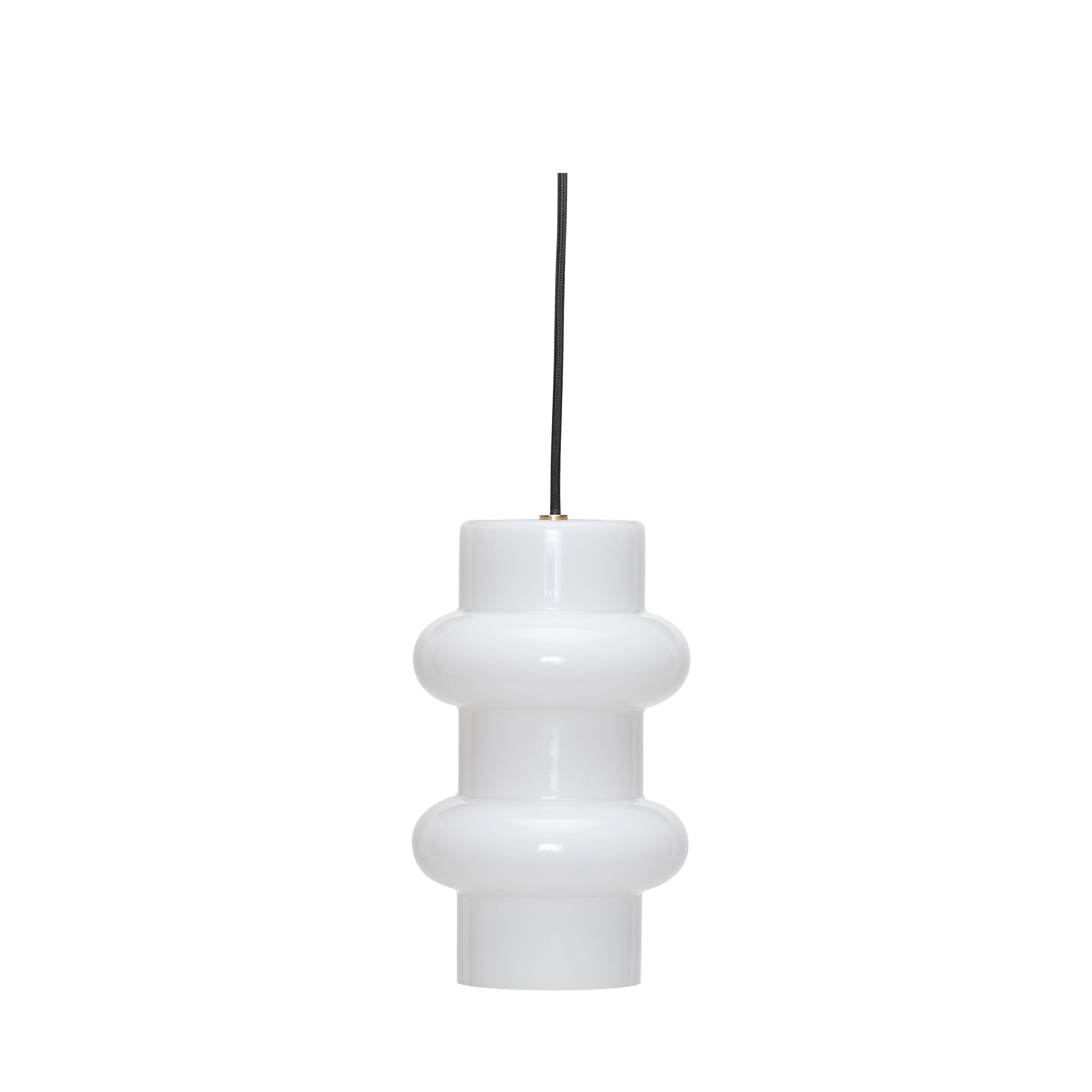 Pendente Comprimido Duplo Branco Brilhante - ø15xh25cm,