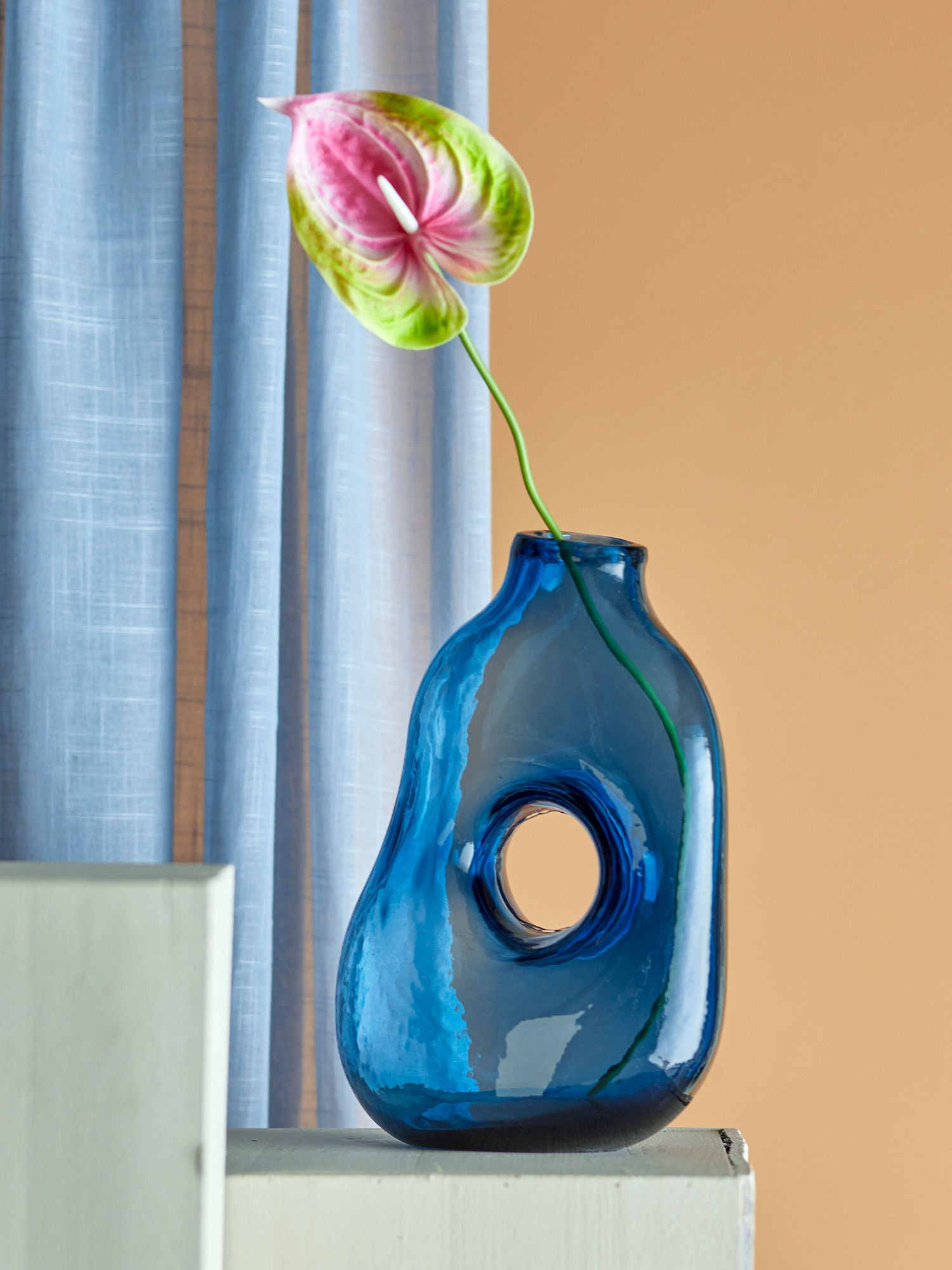 Vaso de Bloomingville Harri, azul, vidro