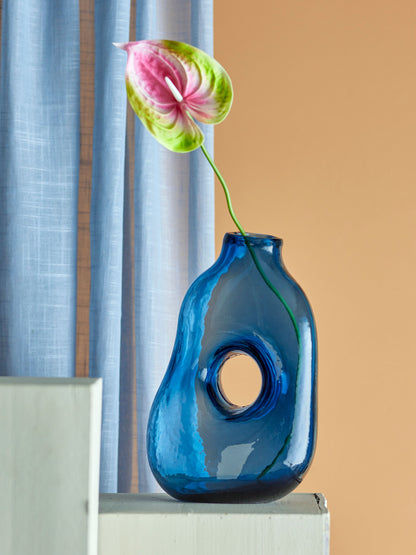 Vaso de Bloomingville Harri, azul, vidro