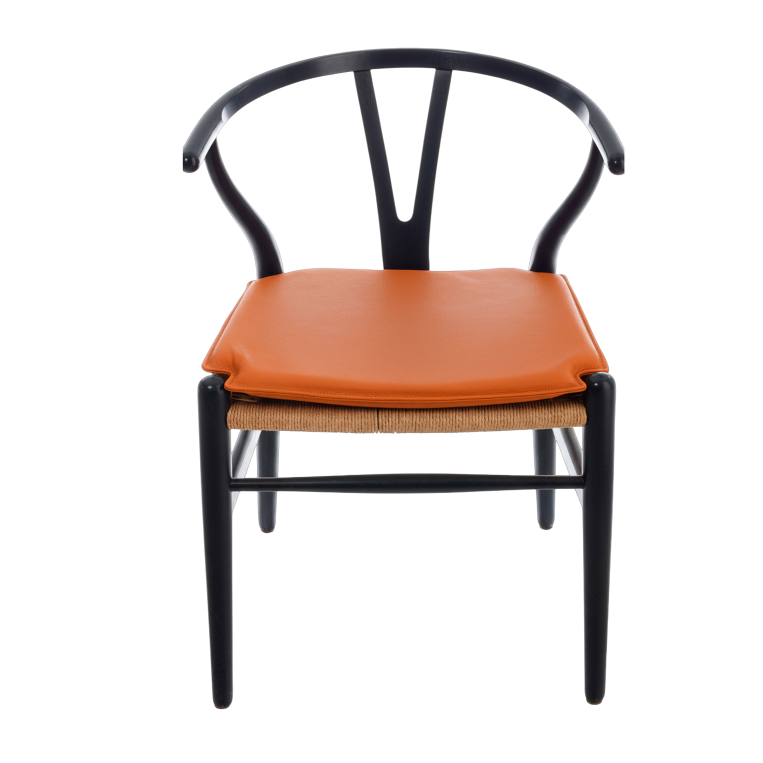 Almofada para cadeira em Y Hans J. Wegner CH24 em - Couro laranja