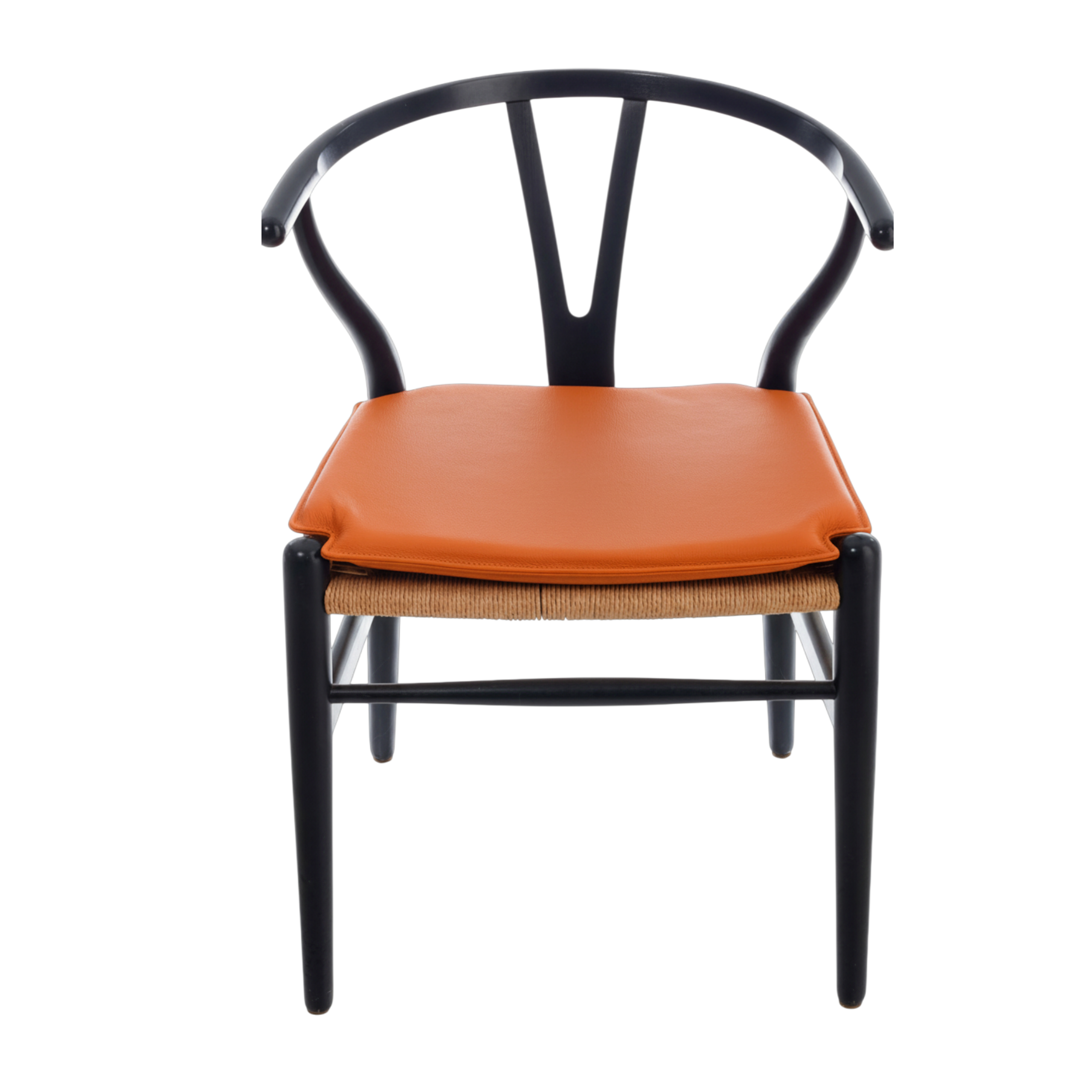 Almofada para cadeira em Y Hans J. Wegner CH24 em - Couro laranja