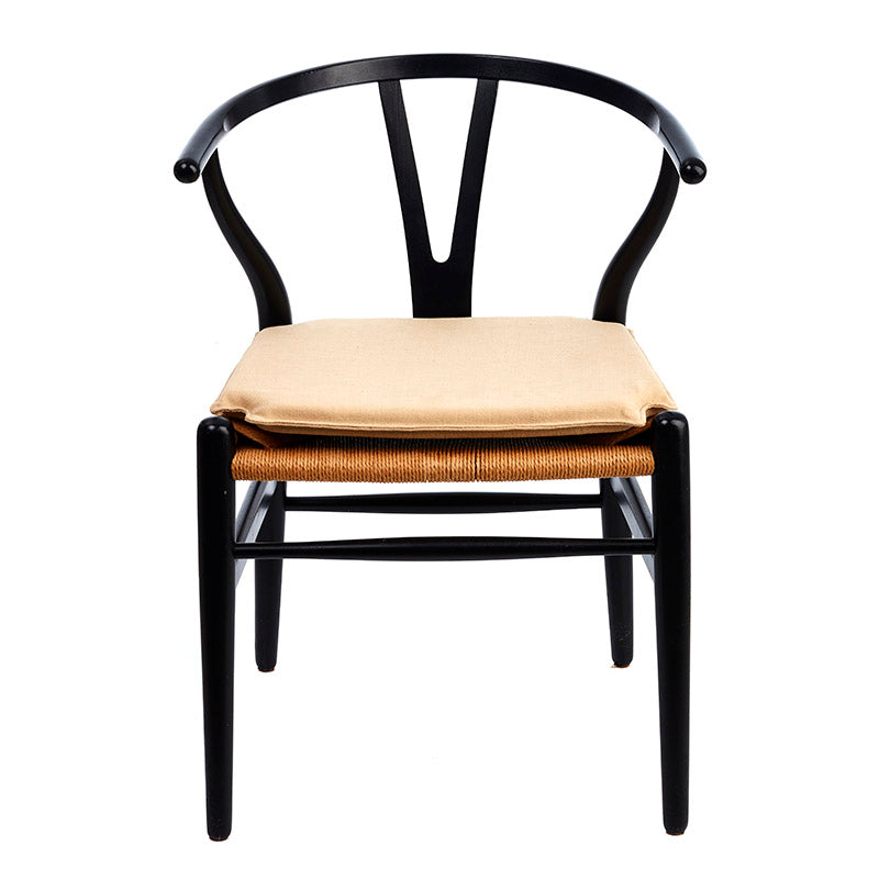 Almofada para Hans J. Wegner Y-Cheir Ch24 em preenchimento de tecido bege leve