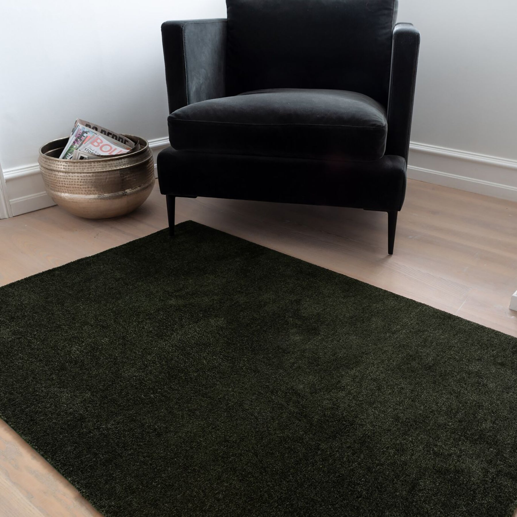 GULVMÅTTE 90 X 130 cm - UNI COLOR/DARK GREEN - Tica Copenhagen - DesignGaragen.dk