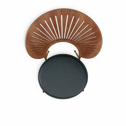 Almofada luxuosa para cadeira Nanna Ditzel Trinidad em couro preto