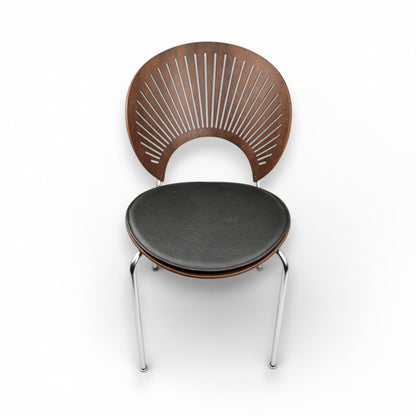 Almofada luxuosa para cadeira Nanna Ditzel Trinidad em couro preto