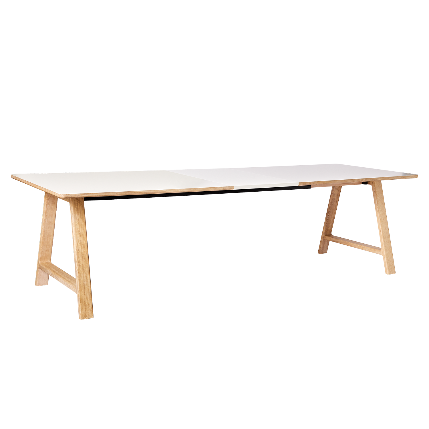 T11 Pull -Out Table Laminado branco - tapete (branco de cristal)