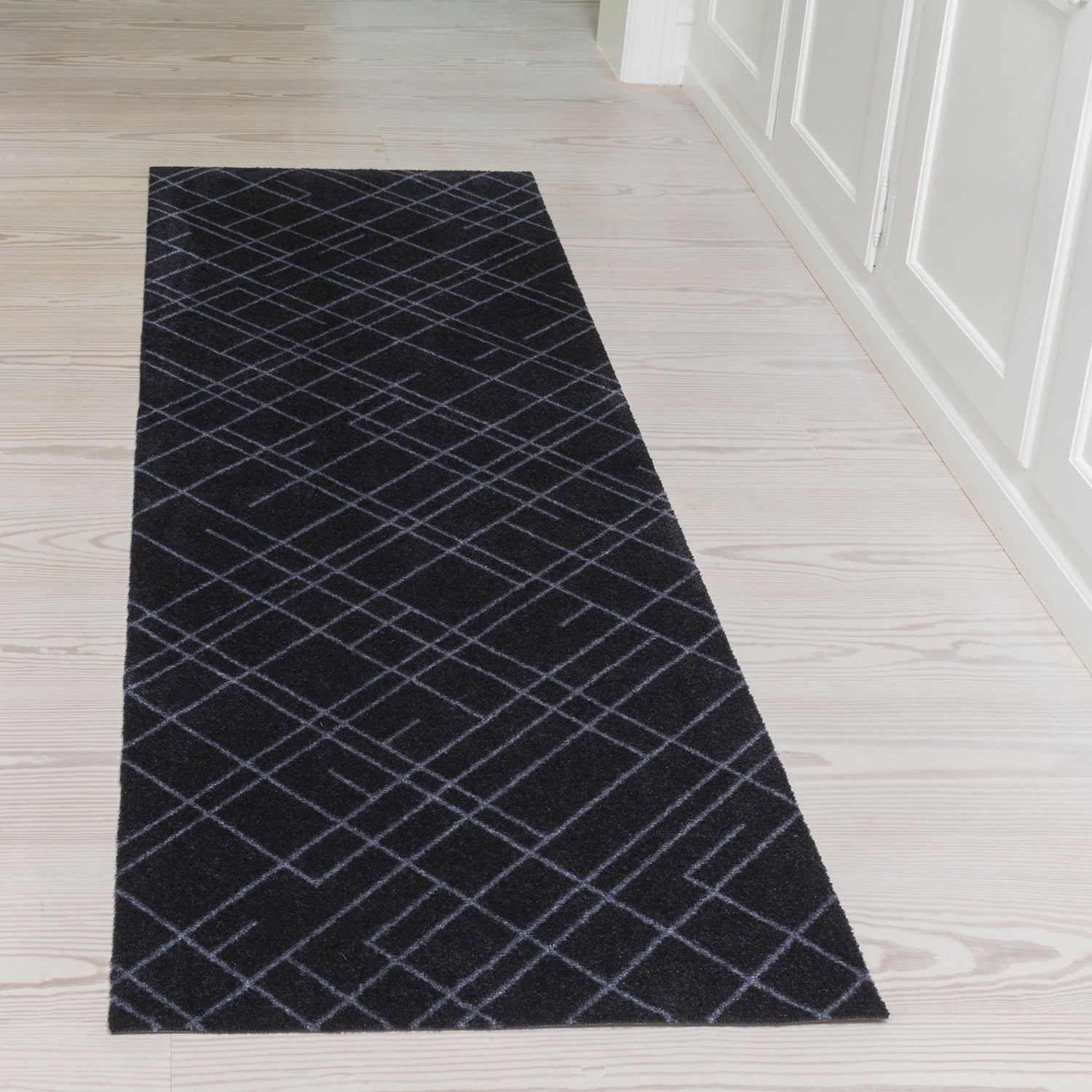 Mate de piso 67 x 200 cm linhas/cinza preto