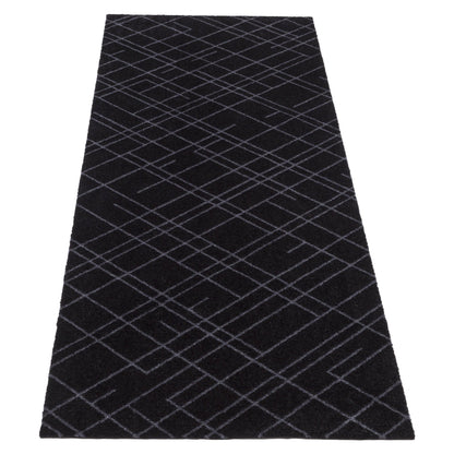 Mate de piso 67 x 200 cm linhas/cinza preto