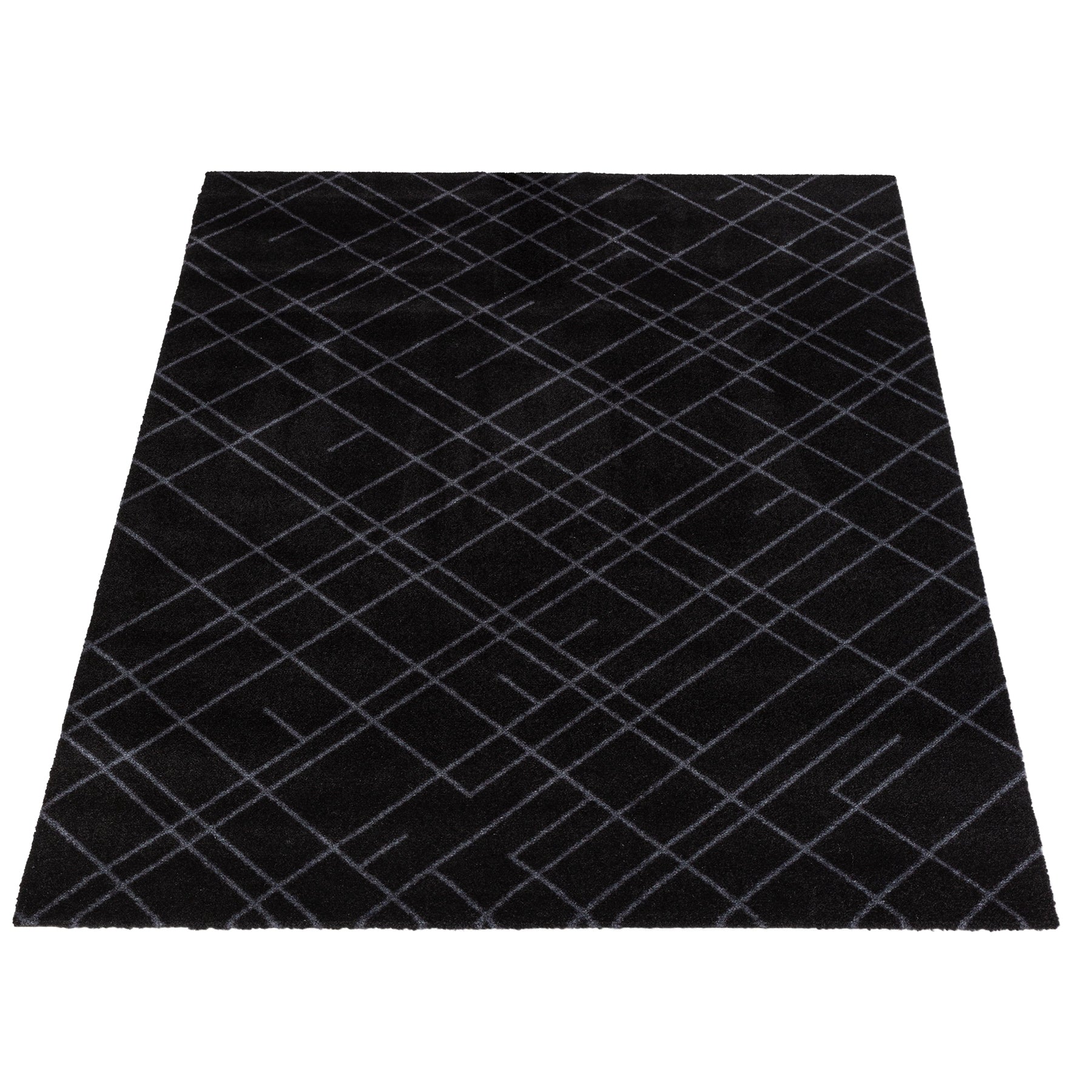 Mate de piso 90 x 130 cm - linhas/cinza preto