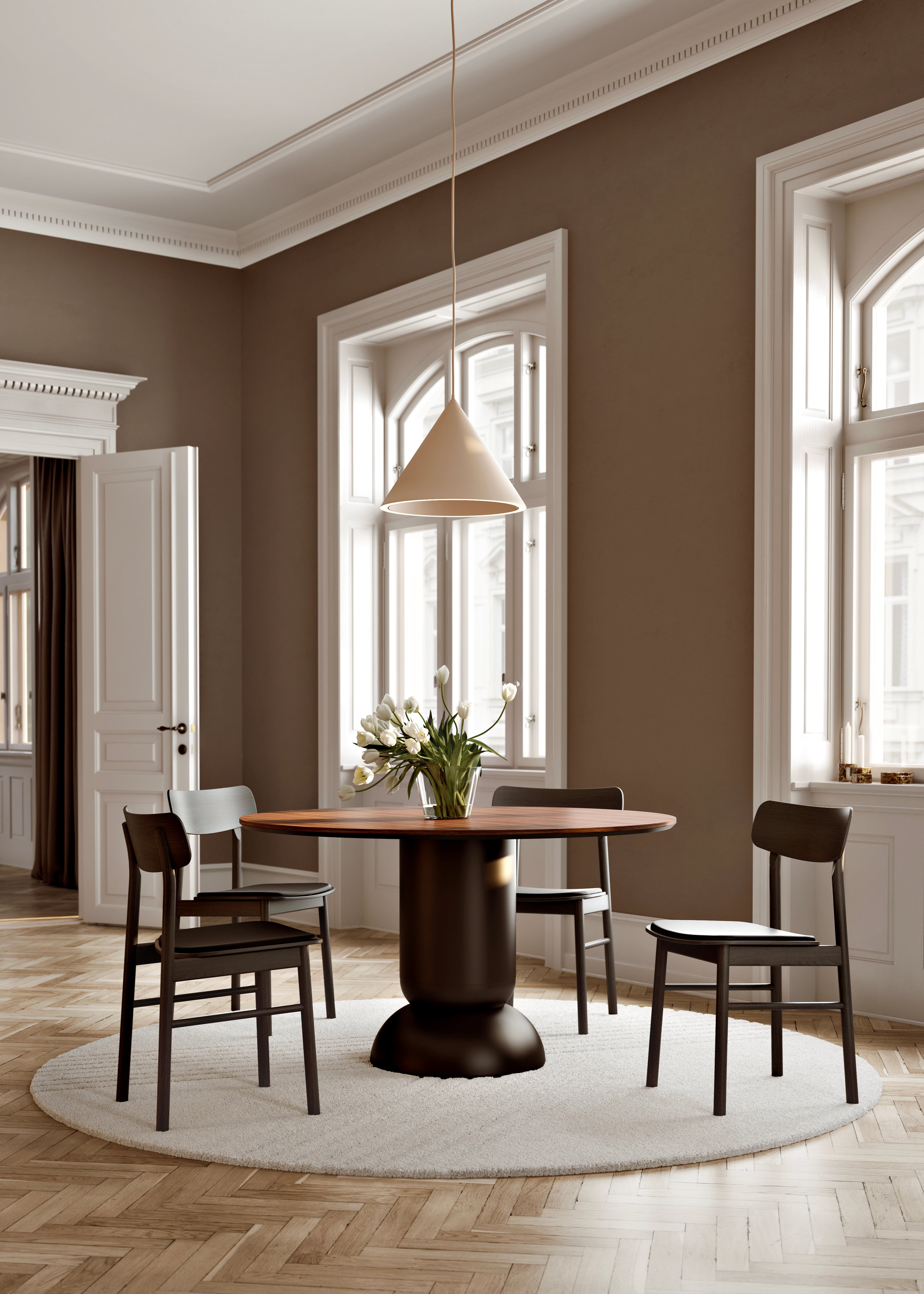 Cadeira de Jantar Soma - Preta c/Couro