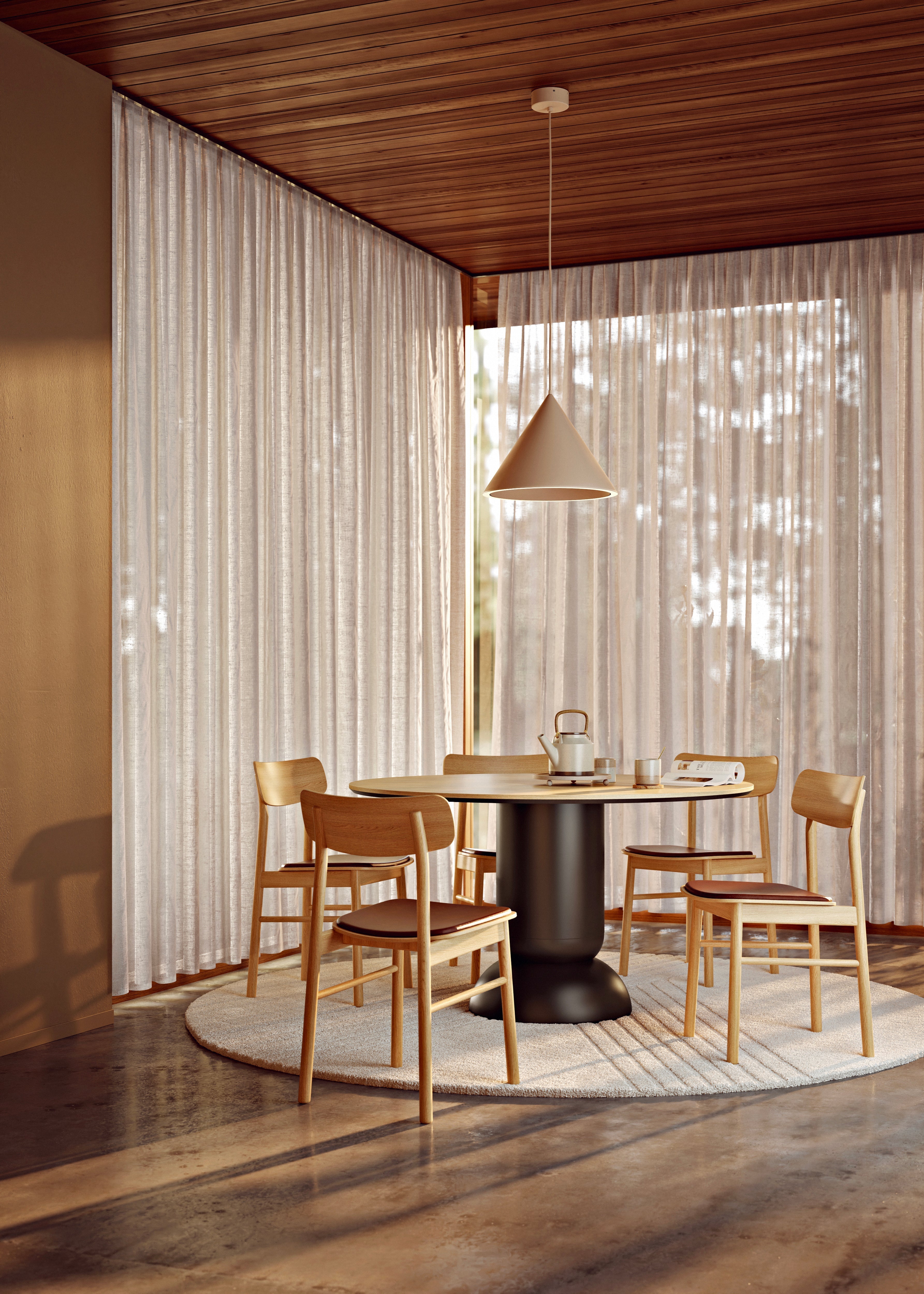 Mesa de jantar Ludo (130 cm) - Carvalho