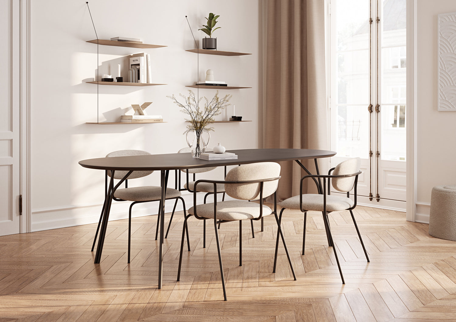 Mesa de jantar Tree (220 cm) - Preto/Preto