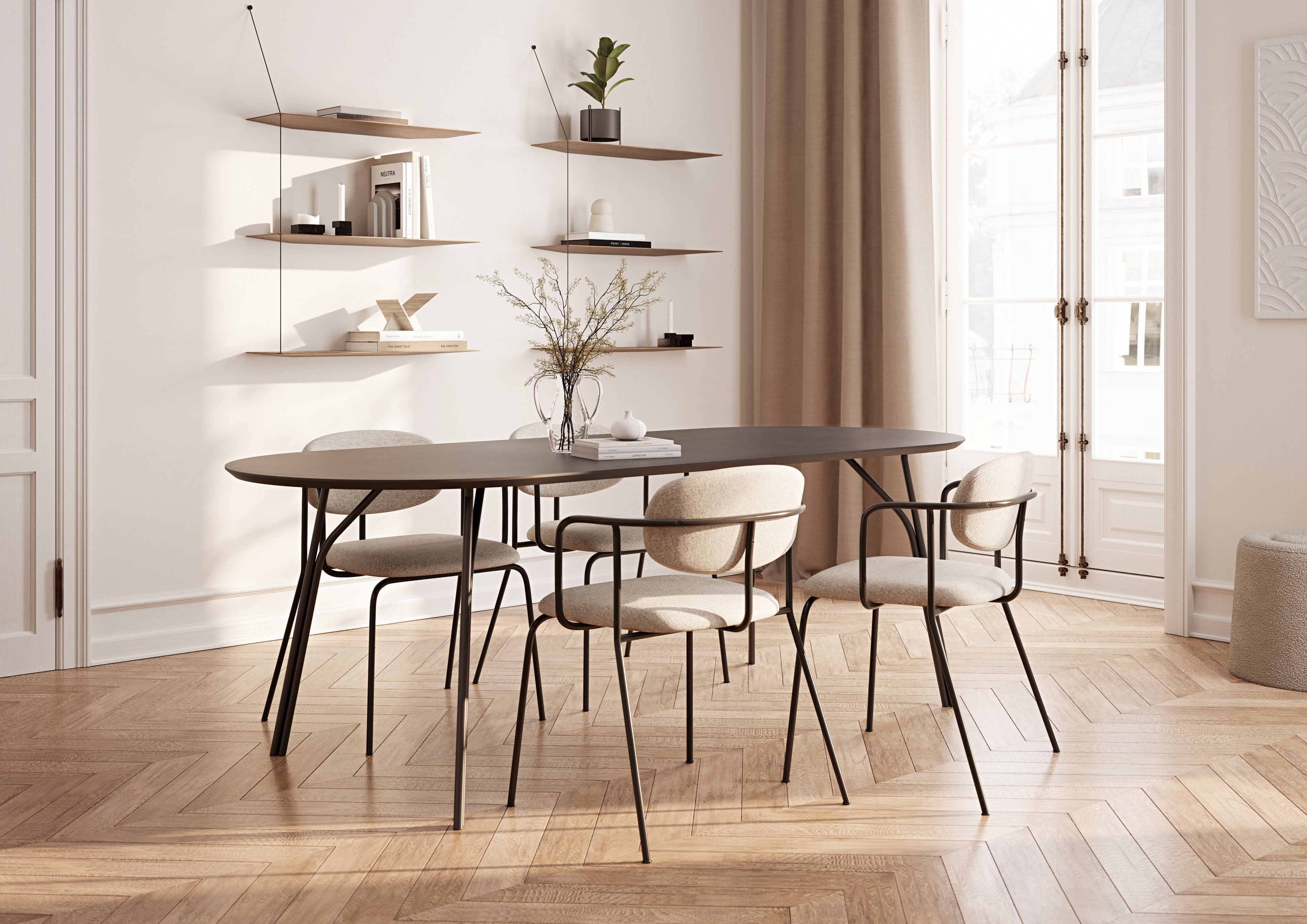 Mesa de jantar Tree (220 cm) - Preto/Preto