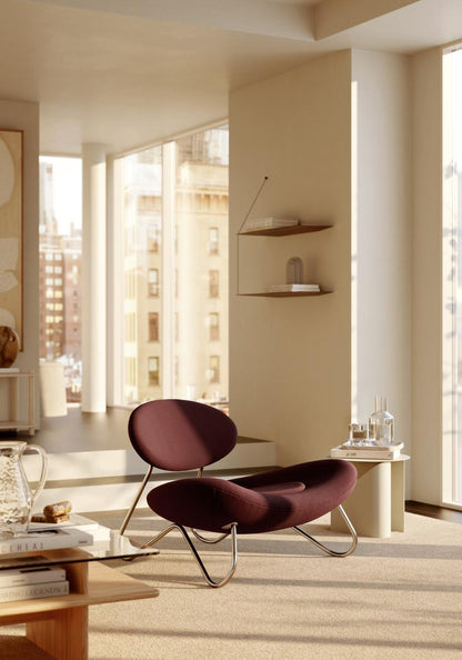 Espreguiçadeira Meadow - Bordéus/Aço Escovado