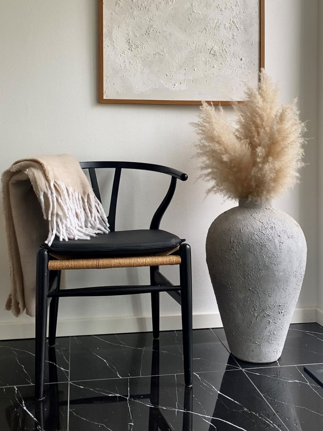 Almofada para Hans J. Wegner Y -Chair Ch24 I - couro marinho