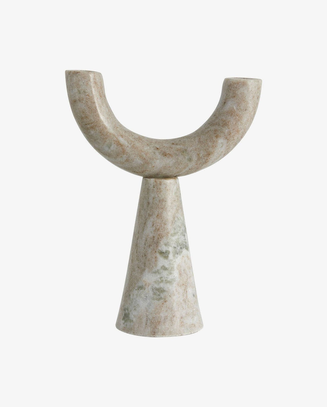 Rif Candlestick em mármore - H26,5 cm - marrom claro