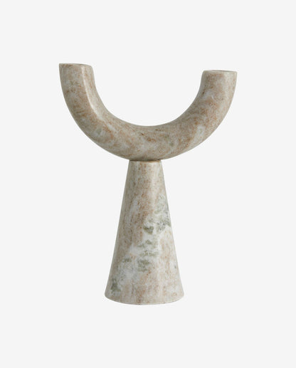 Rif Candlestick em mármore - H26,5 cm - marrom claro