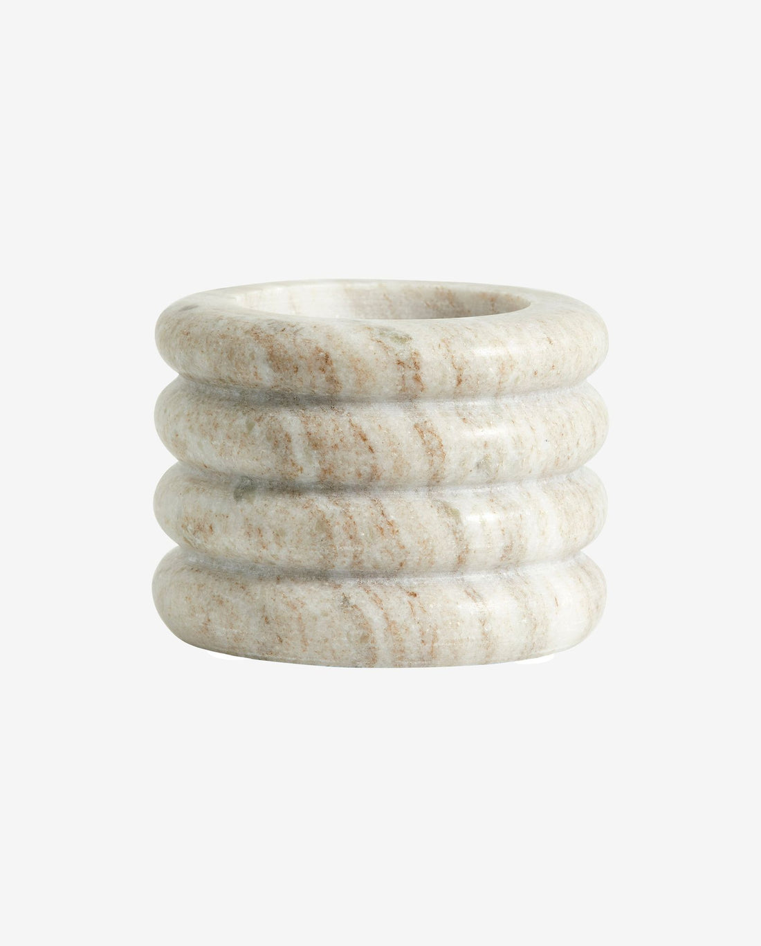 Otok Candlestick em mármore - grande - H8 cm - marrom claro