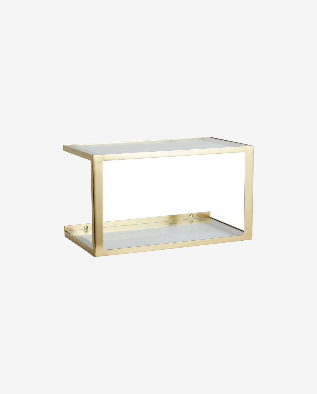 NERA prateleira/cama de metal com vidro - 36x20 cm - acabamento de ouro