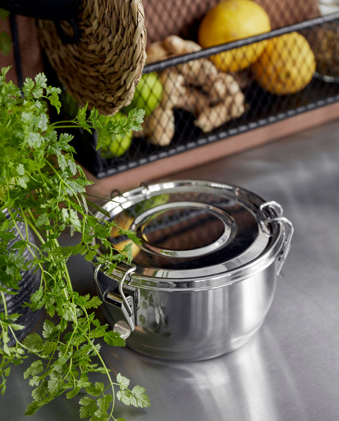 Lunhana redonda de Cani em aço inoxidável - Ø15 cm