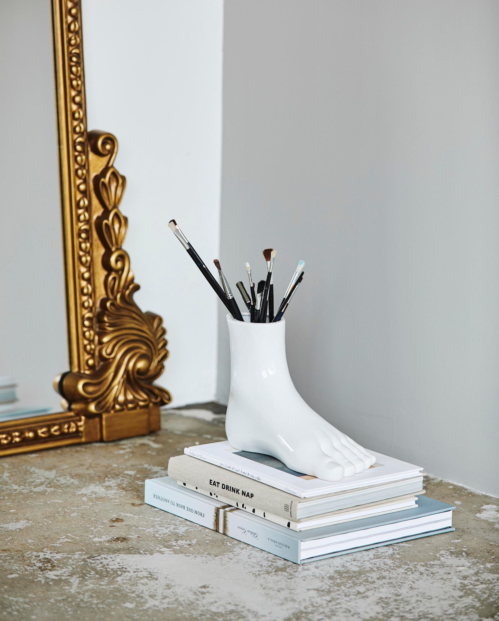Vaso Aruba em Cerâmica - H19,5 cm - Branco