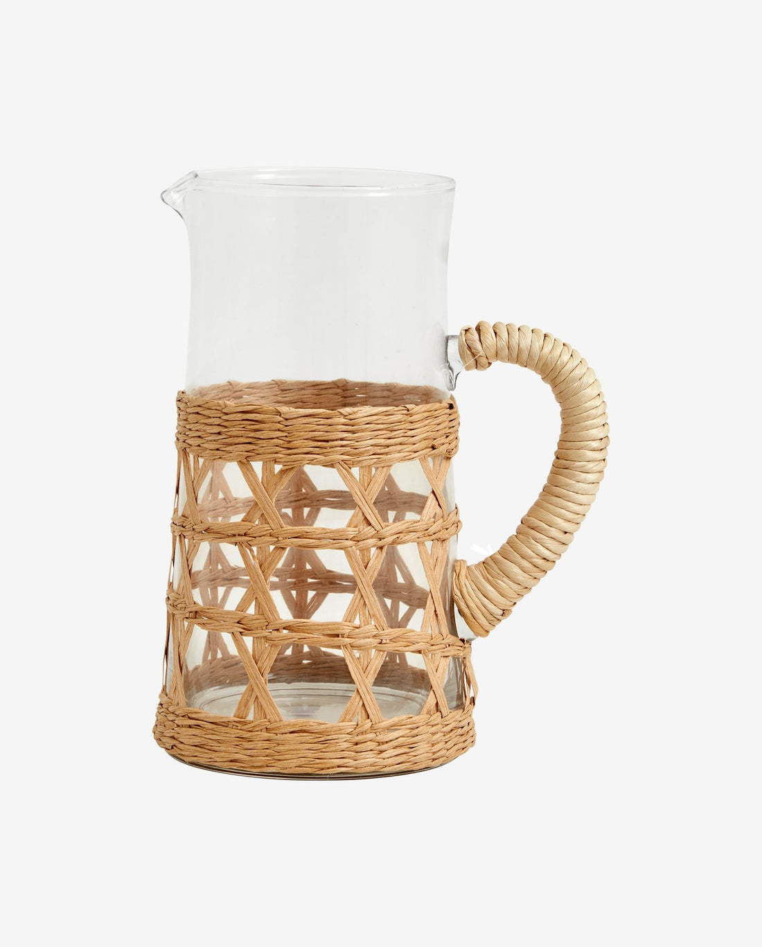 Weva Pitcher em vidro transparente com vime - H24 cm - Natureza