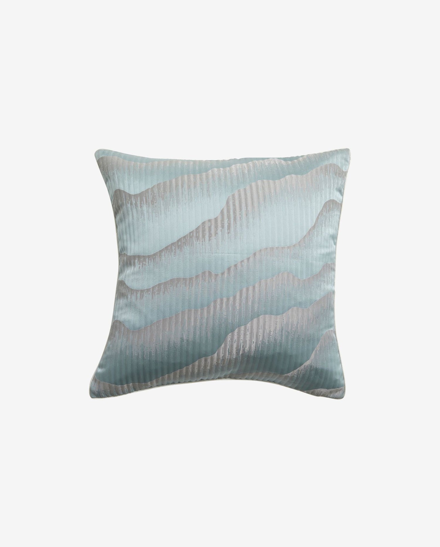 Capa de travesseiro de AVIOR em cetim - 45x45 - azul claro/cinza