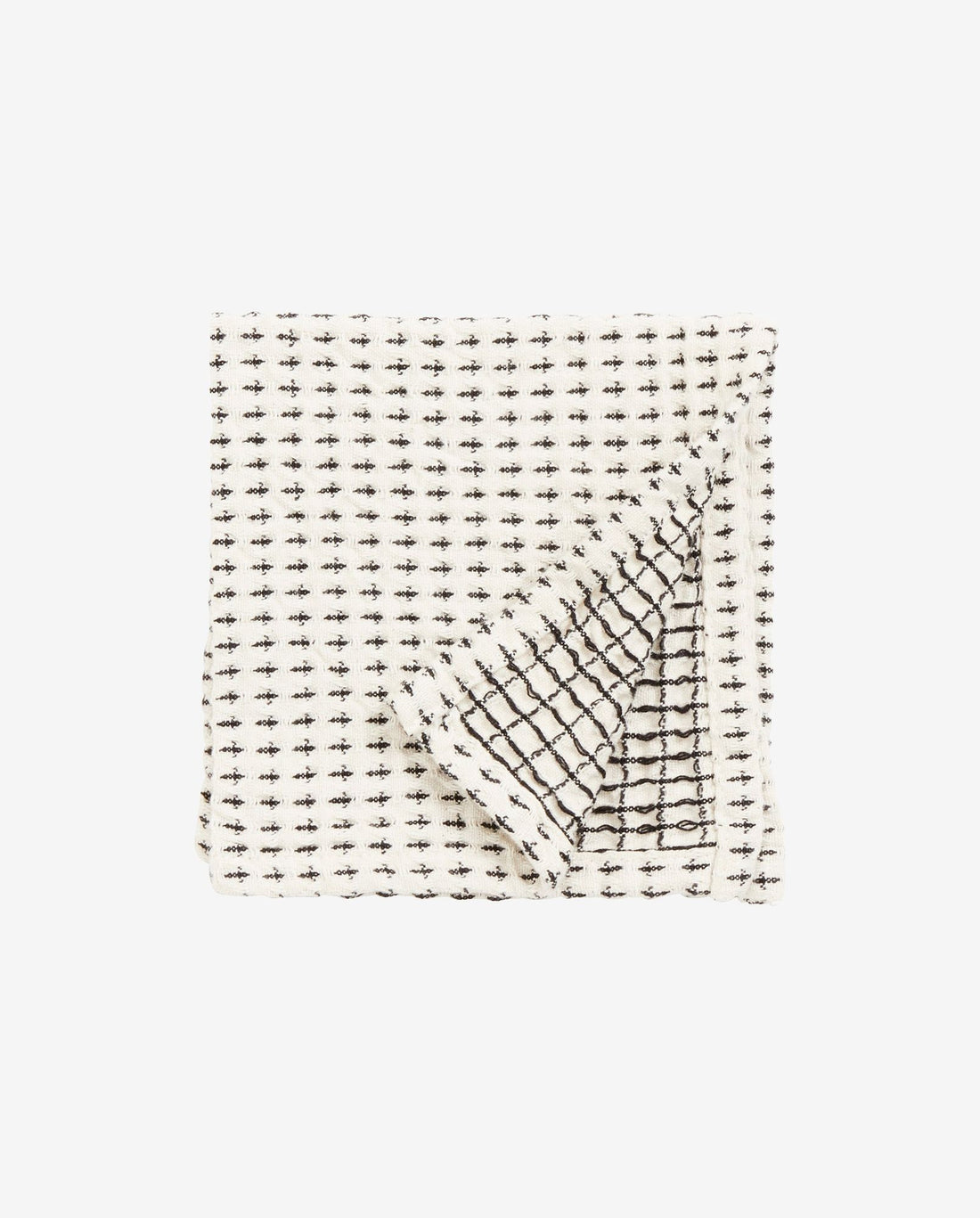 Waffle Waffle prato - branco cru/preto