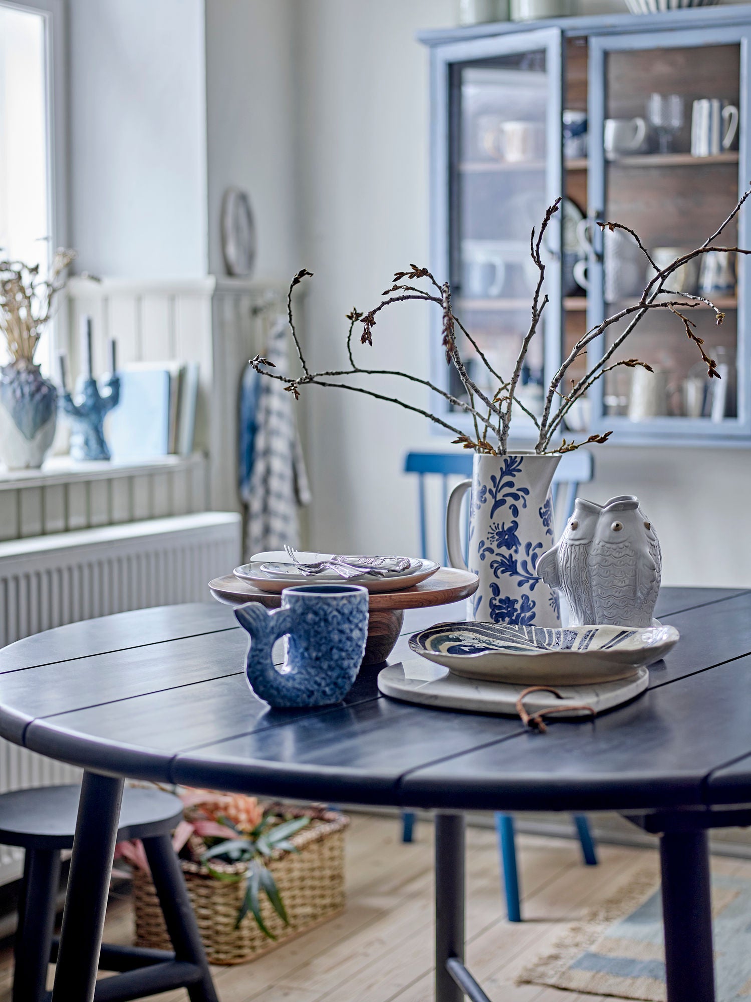 Coleção criativa Ariella vaso, azul, grés