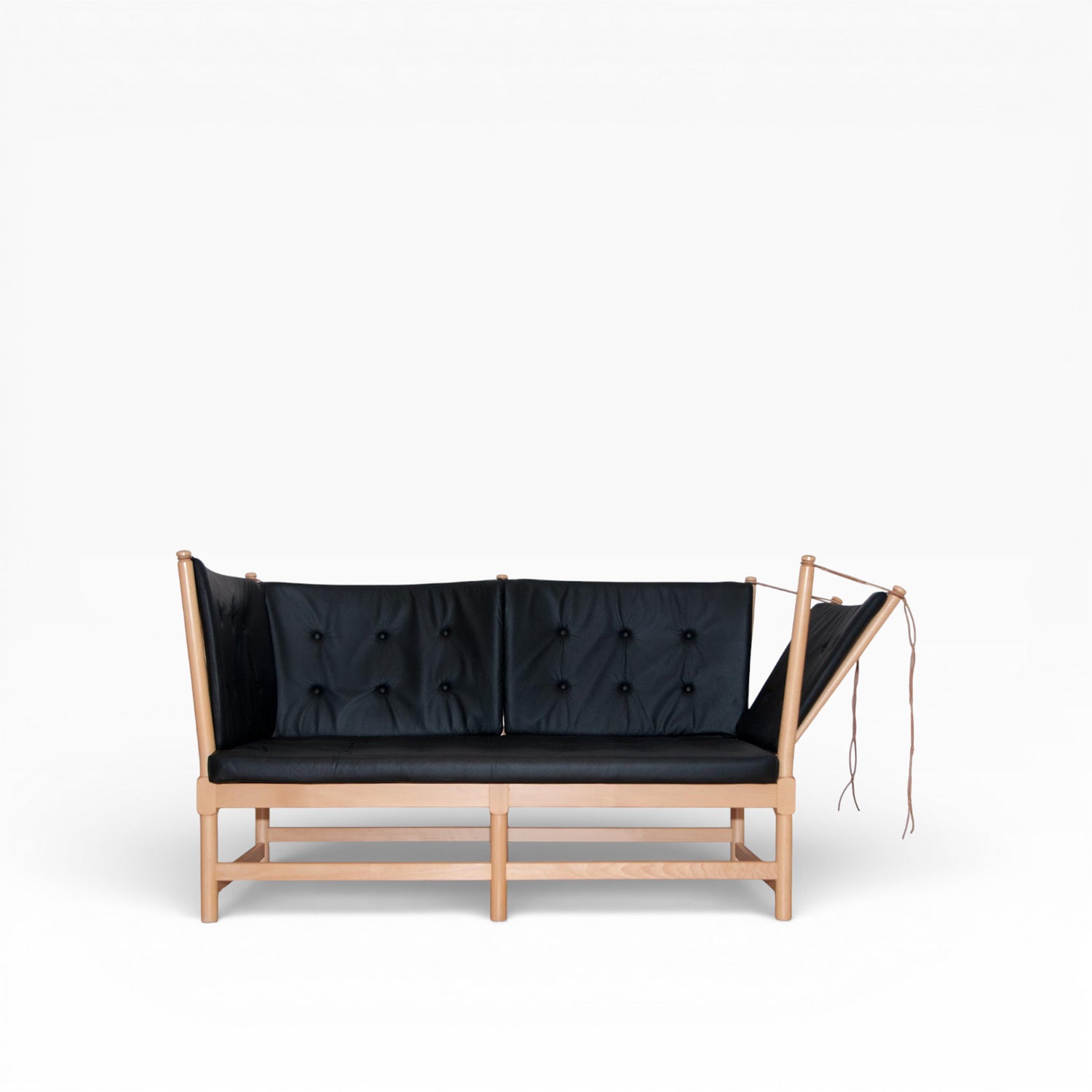 Conjunto de almofadas para Børge Mogensen Tremmesofa 1789 em couro preto