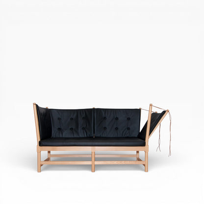 Conjunto de almofadas para Børge Mogensen Tremmesofa 1789 em couro preto