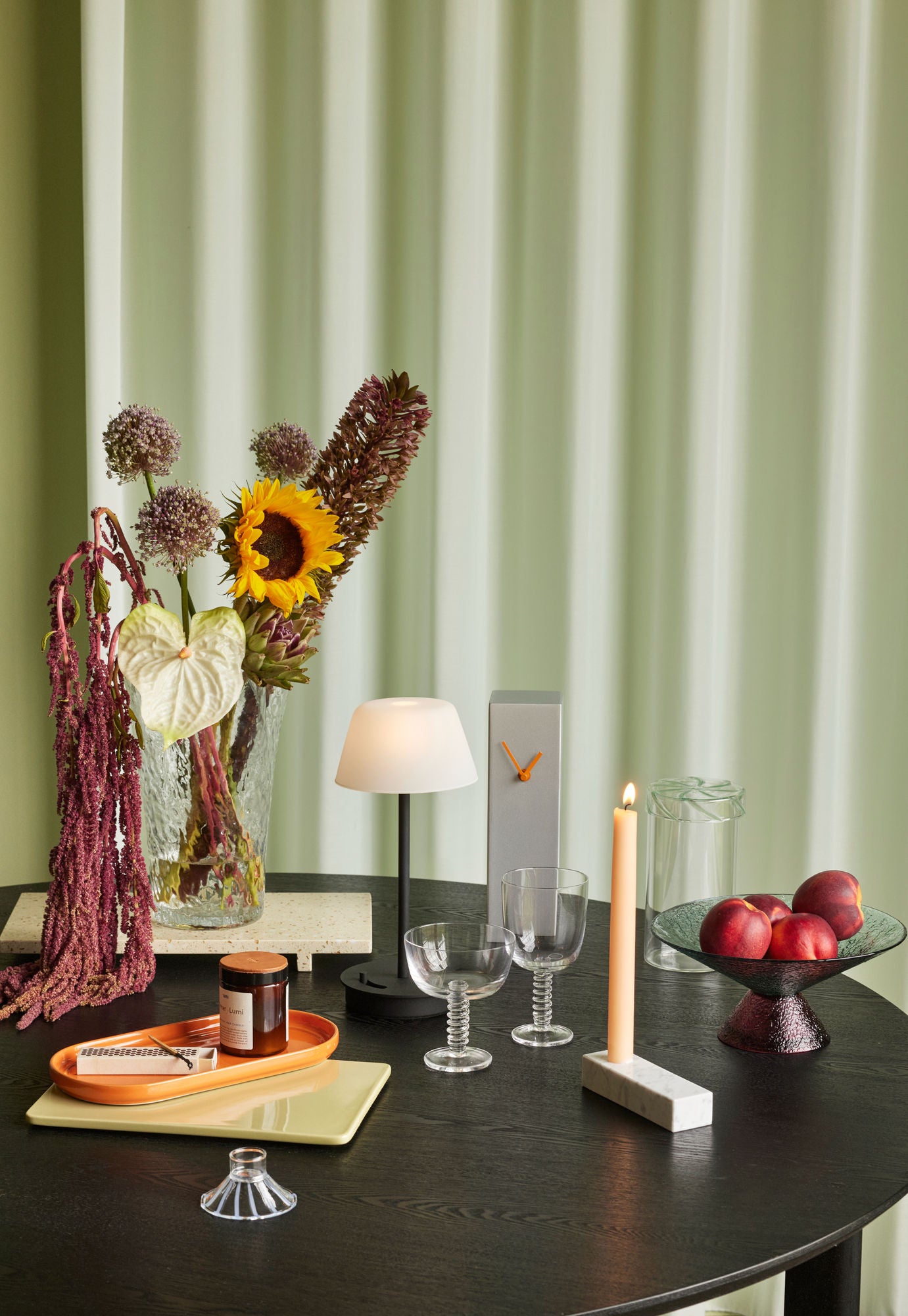 Hübsch Heir Storage Glass High Green