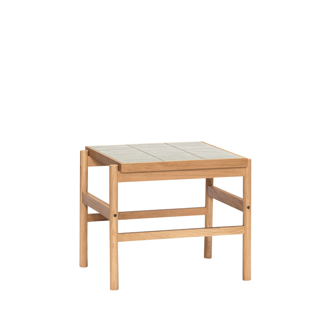 Mesa lateral em azulejo Menta/Natural - 45x50xh44cm