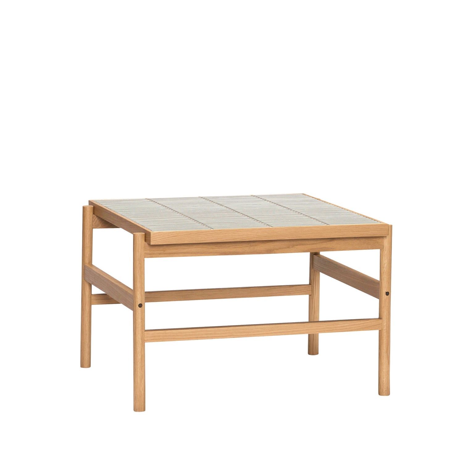 Mesa de Centro em Azulejo Menta/Natural - 61x66xh44cm