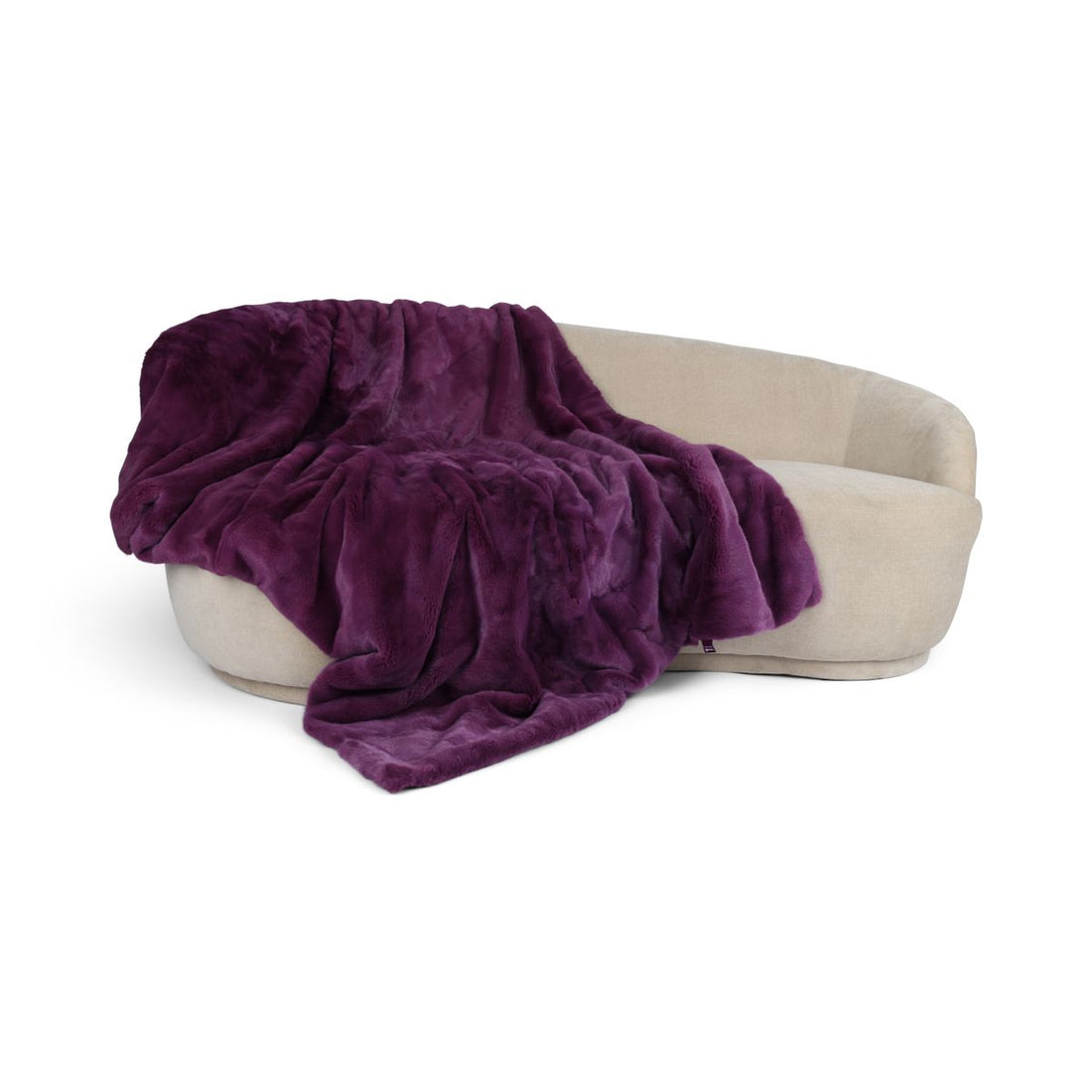 Xadrez de vison | Parte de trás da caxemira | Roxo | 142x194cm