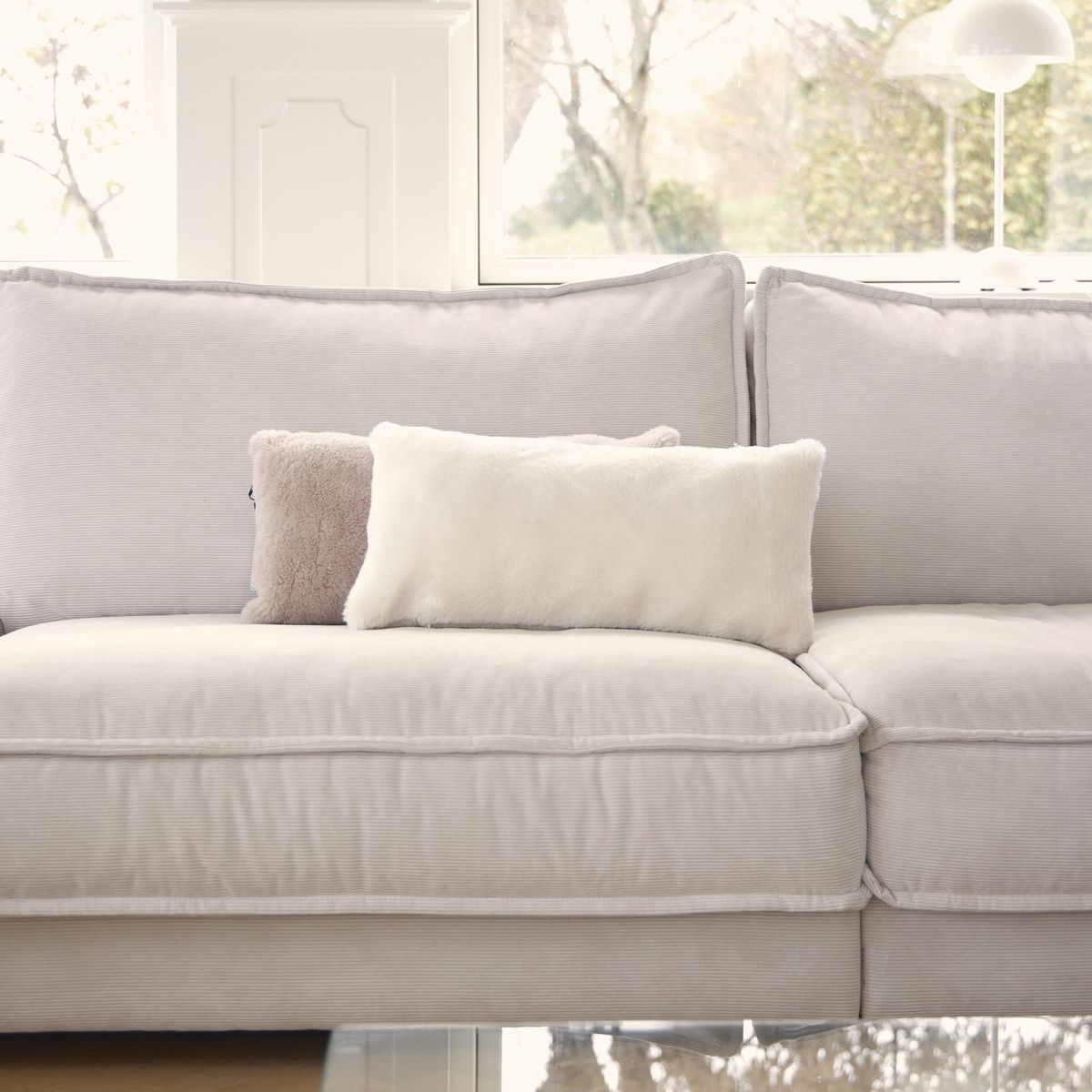 Almofada de pele de cordeiro | Mocassim | Dupla Face | 28x56cm