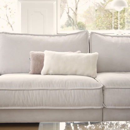 Almofada de pele de cordeiro | Mocassim | Dupla Face | 28x56cm