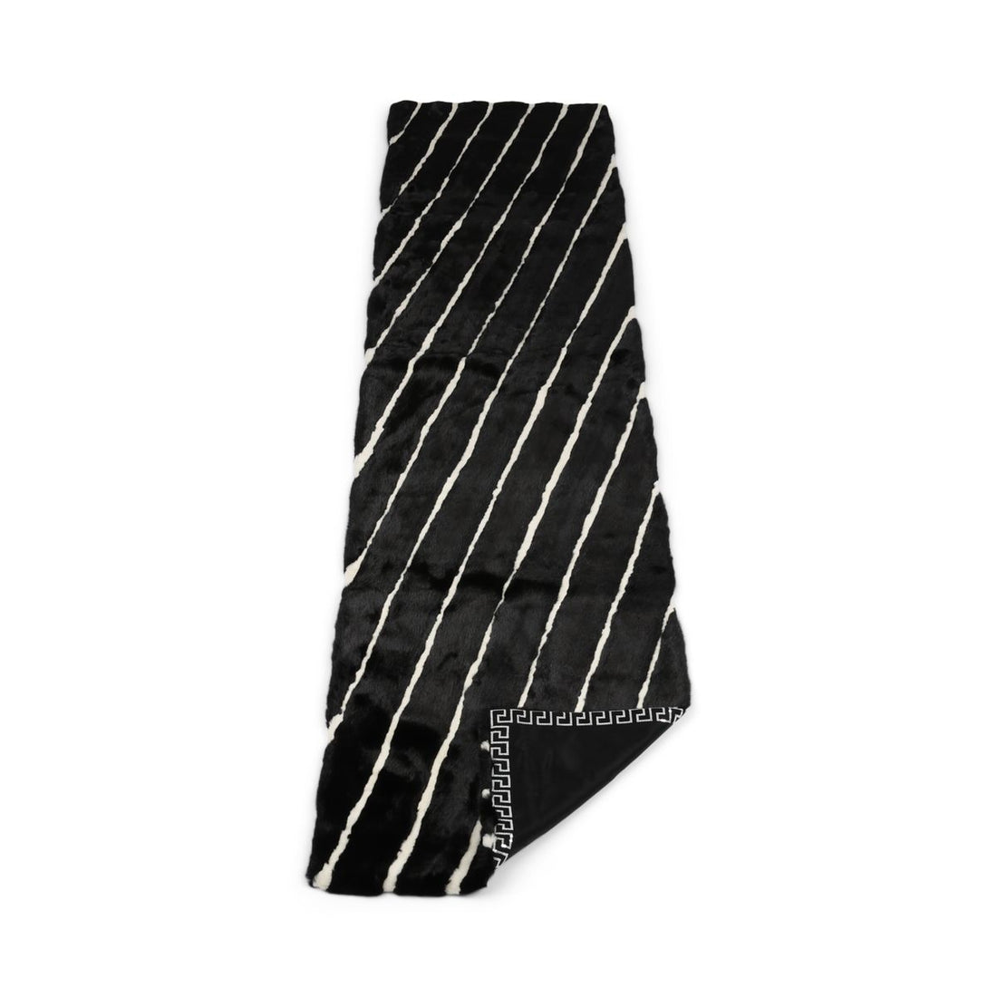 Xadrez de vison | Parte de trás da caxemira | Preto/Branco | 50x220cm