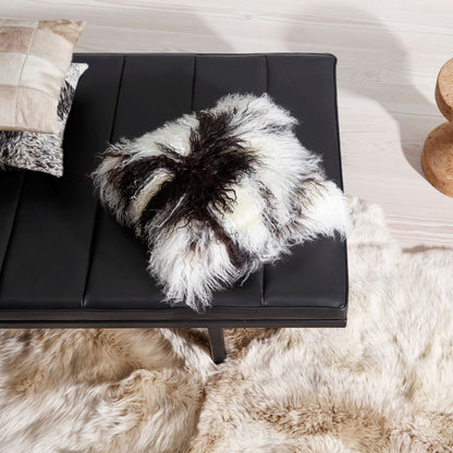 Almofada de pele de cordeiro | Encaracolado | Tibete | 40x40cm