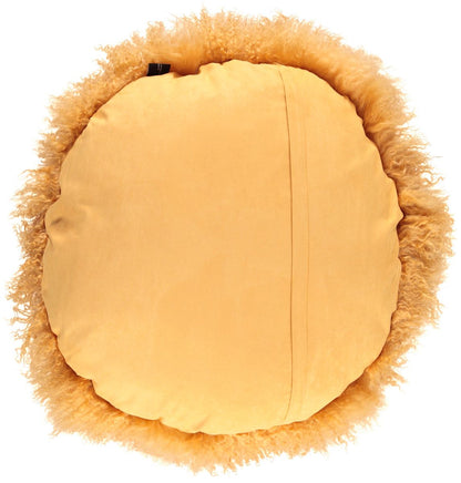 Travesseiro | Pele de cordeiro | Tibete | D45 cm | D62 cm | D38 cm