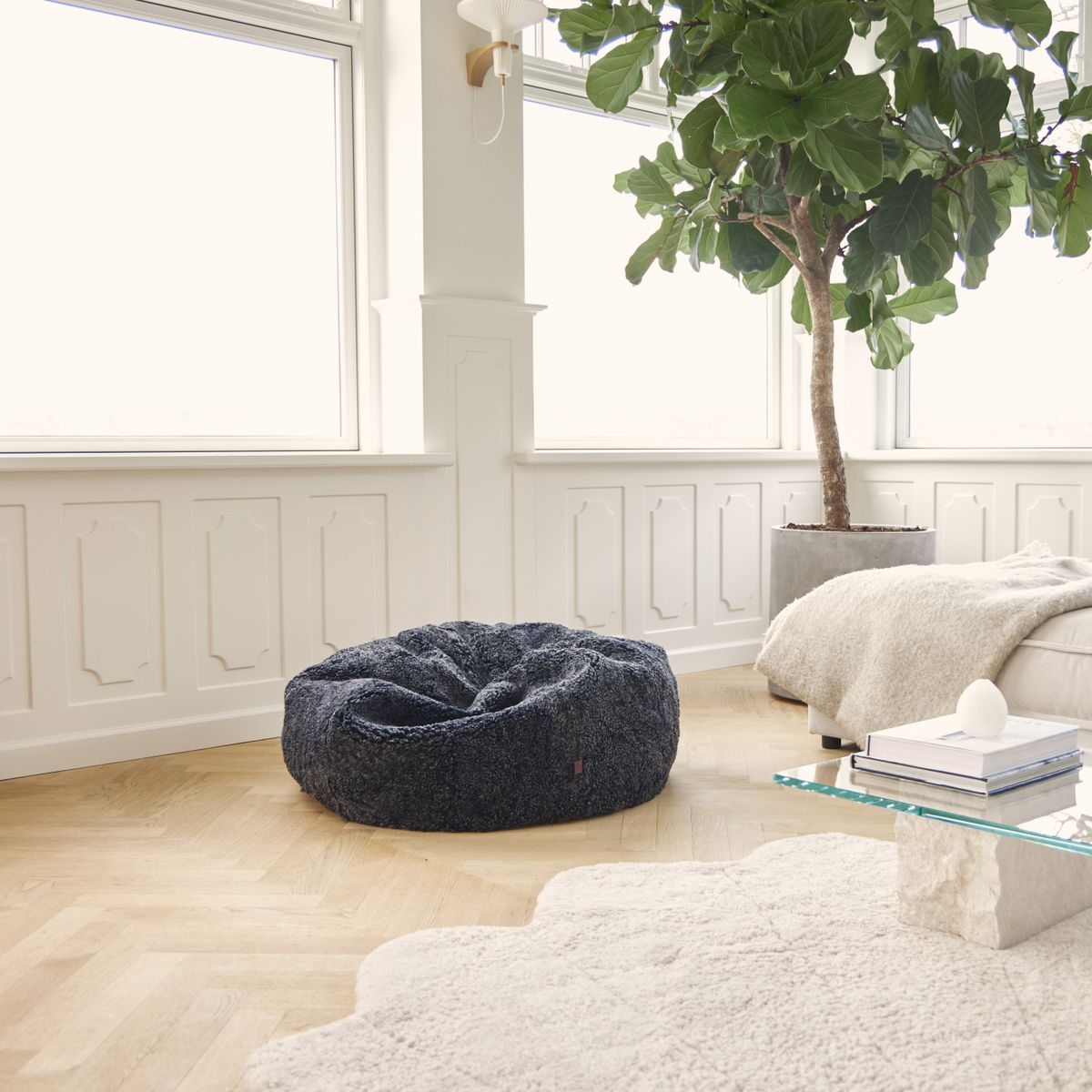 Pufe redondo | Pêlo curto | Nova Zelândia | 73x74cm e 92x93cm